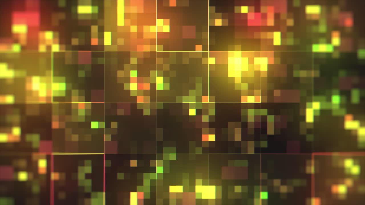 Abstract Digital Pixel Background with Glowing Squares