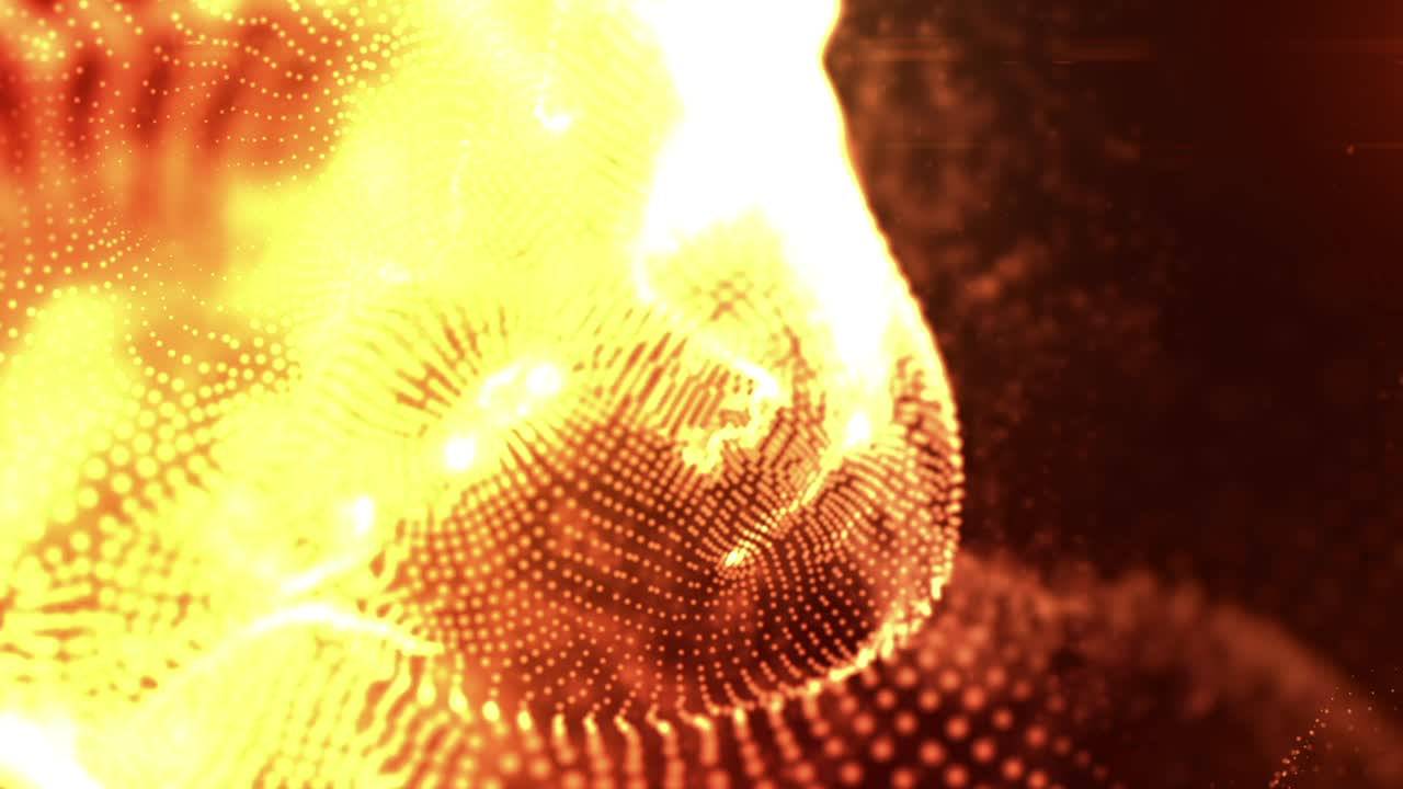 Abstract Orange Particle Wave Background