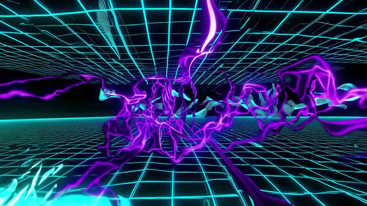 Neon Grid Futuristic Background