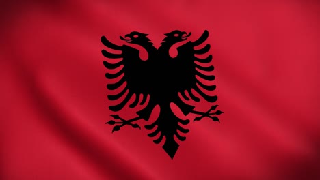 national animated sign of albania, animated albanian flag, albania flag waving, albanian flag waving in the wind.