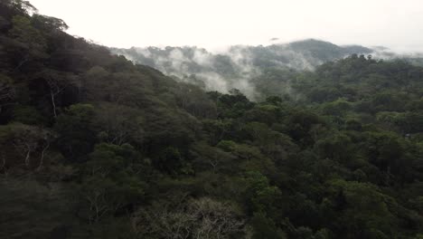 Cinematic-aerial-drone-shot-of-Boquete-in-the-Chiriqui,-a-small-mountain-town-in-the-province-of-western-Panama