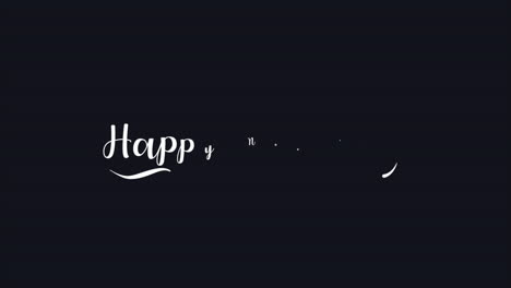 modern happy new year text on black gradient