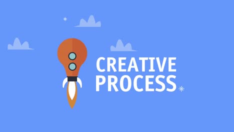 creative process lettering with bulb startup