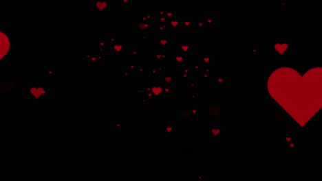 corazón rebotando animado sobre fondo negro