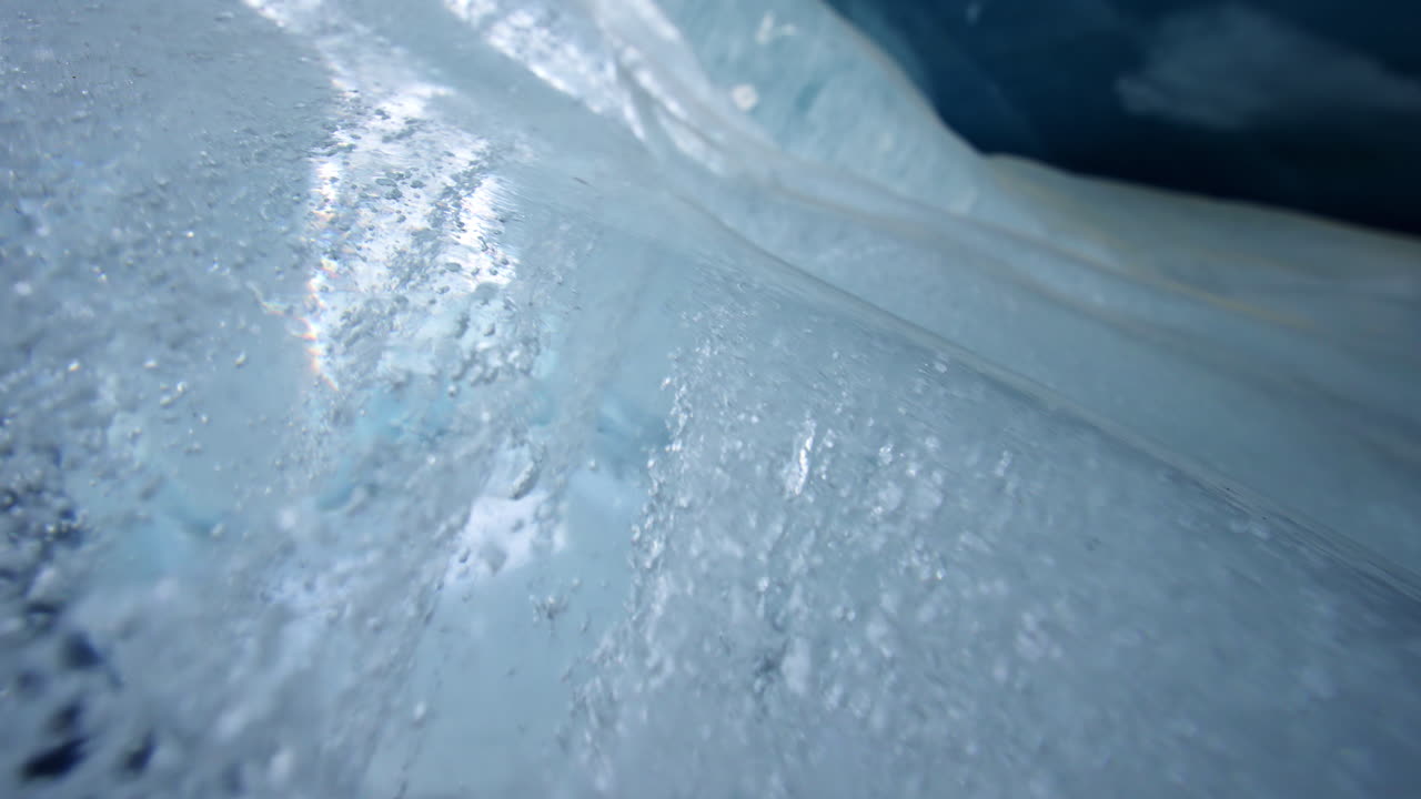 Close-up of ice textures on Morteratsch Glacier, Switzerland, nature scene