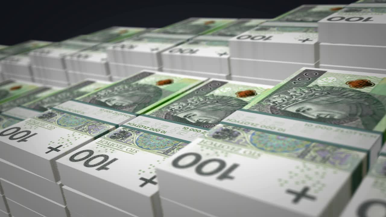 폴란드 슬로티 (zloty) - 플론 (pln) 화폐, 지폐, 성장 루프