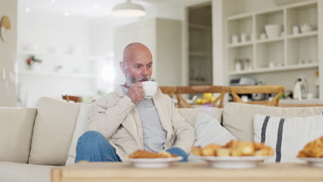 Anciano,-Hombre-Y-Tomando-Café-Con-Su-Cuidador