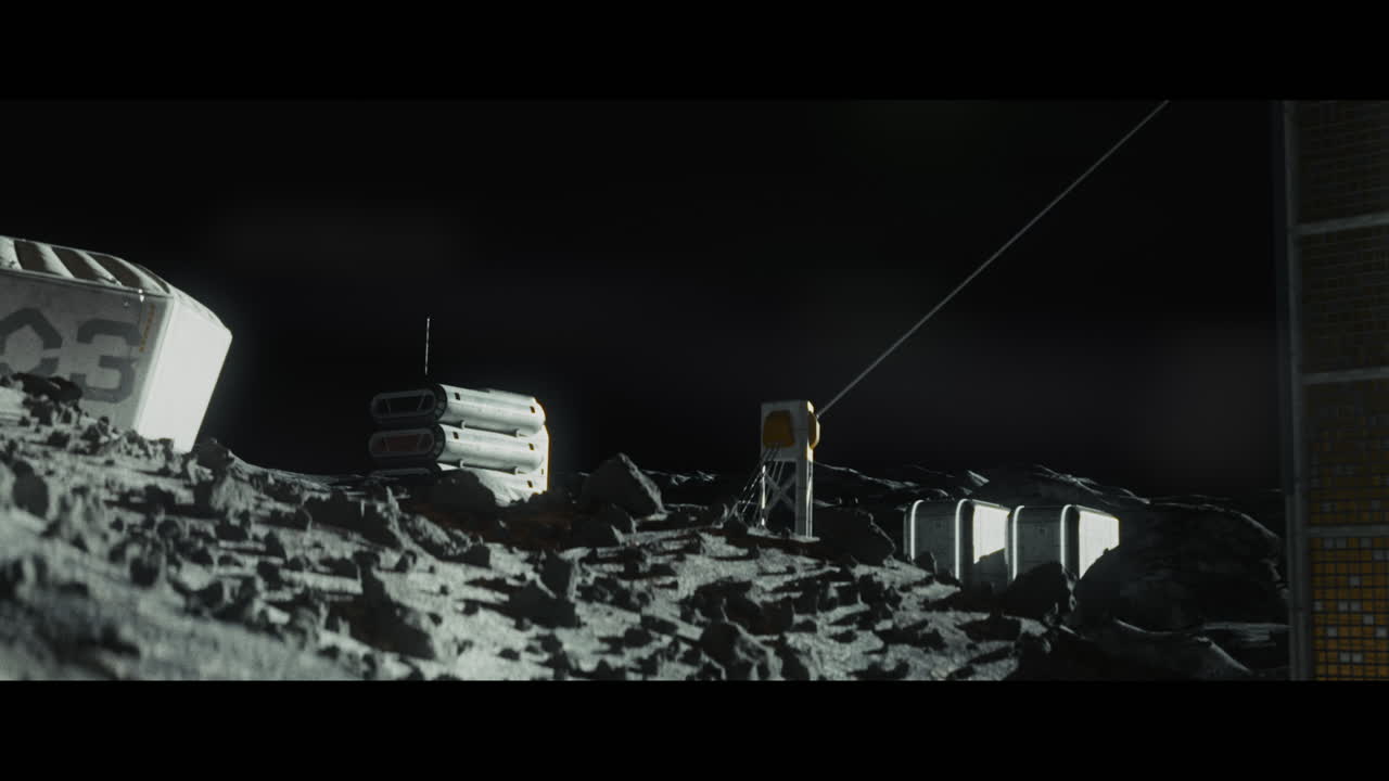Moon surface with a lunar base