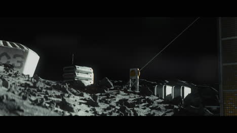 moon surface with a lunar base