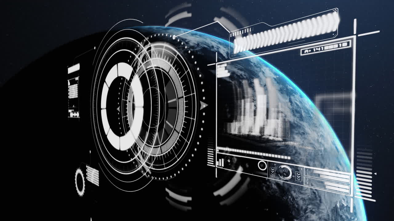 Futuristic interface over earth.