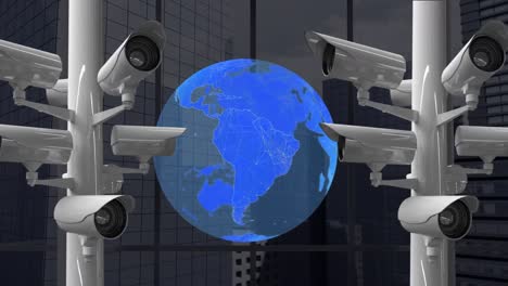 cámaras de cctv y globo digital