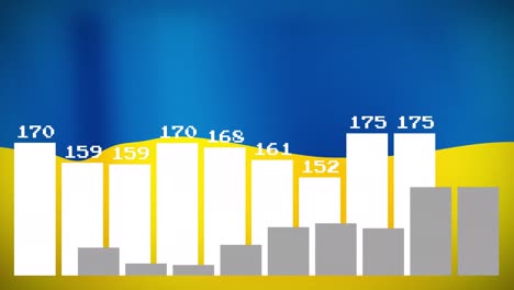 Animation-Der-Datenverarbeitung-über-Der-Flagge-Der-Ukraine