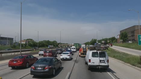 travel in chicago illinois i290 in rush hour traffic