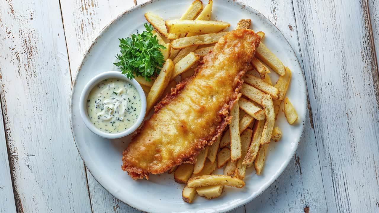 Crispy Fish and Chips with Tartar Sauce
