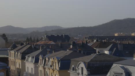 stable shot of beautiful grand majestic houses in thionville france