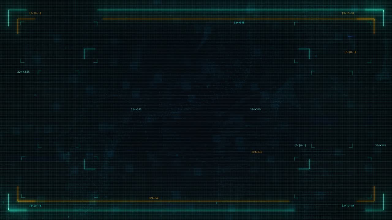Abstract Blue Globe Interface: Global Business and Technology Graphic with Futuristic UI, VHS Glitch, and Creative Cyberpunk Elements