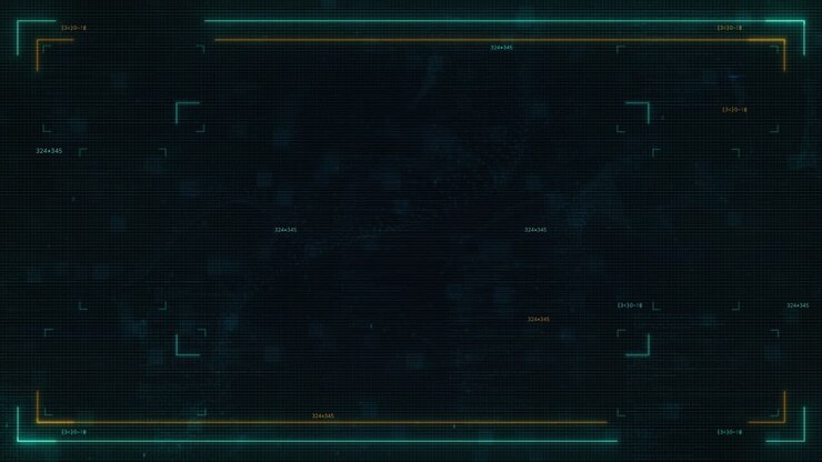 Abstract Blue Globe Interface: Global Business and Technology Graphic with Futuristic UI, VHS Glitch, and Creative Cyberpunk Elements