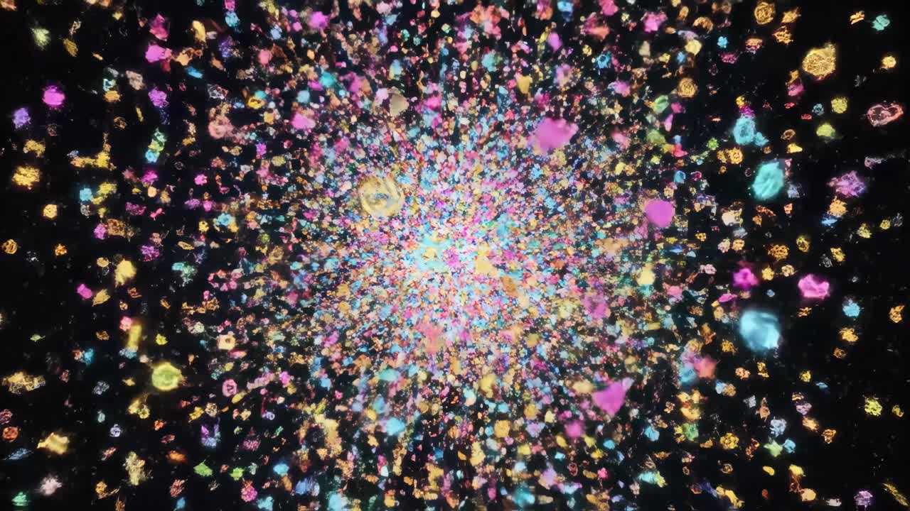 추상적인 다채로운 입자 폭발