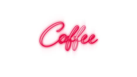 signo de café en neón rojo sobre fondo blanco