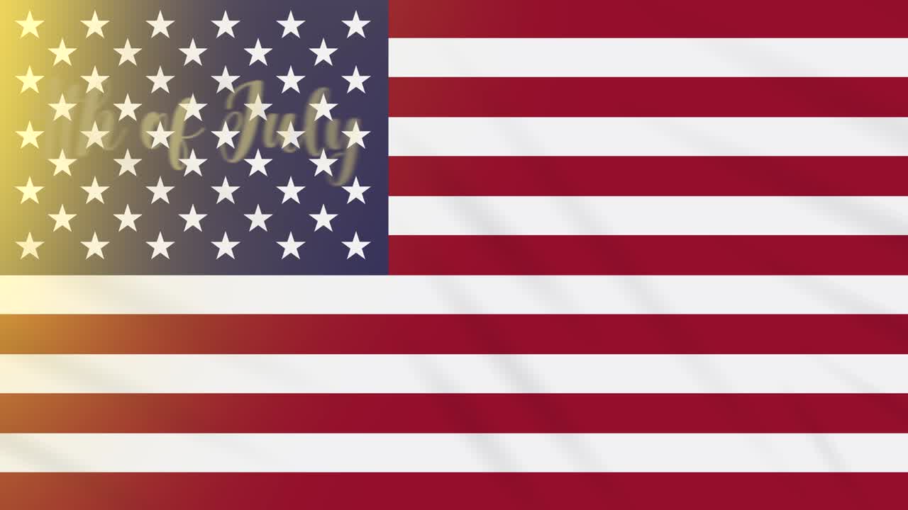 4 de julio en el fondo de agitarnos la bandera, el bucle