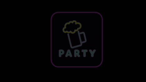 Animation-of-party-text-over-black-background