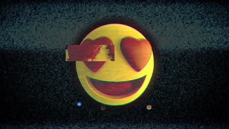 ojos de corazón emoji cara contra emoji cara cayendo en el fondo