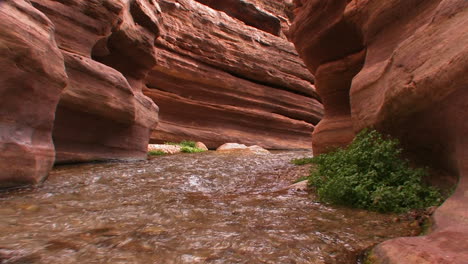 a view along a slot canyon in the grand canyon in arizona