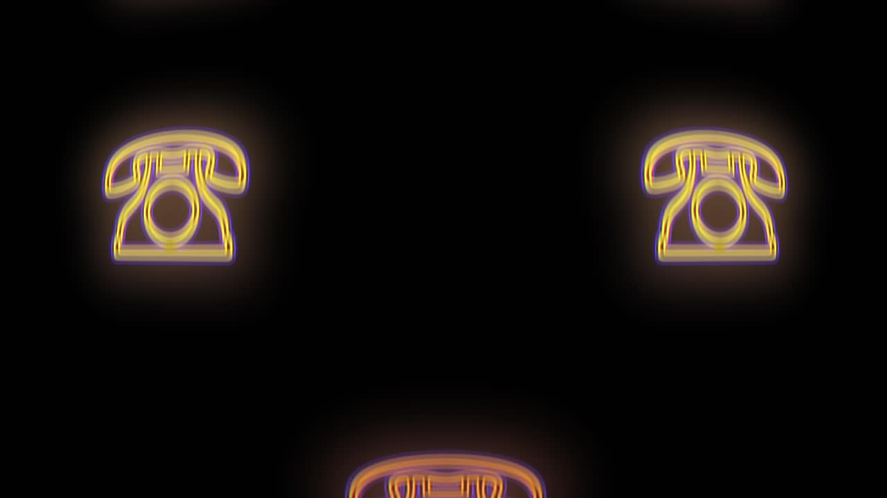 네온 옐로우 레트로 전화 패턴