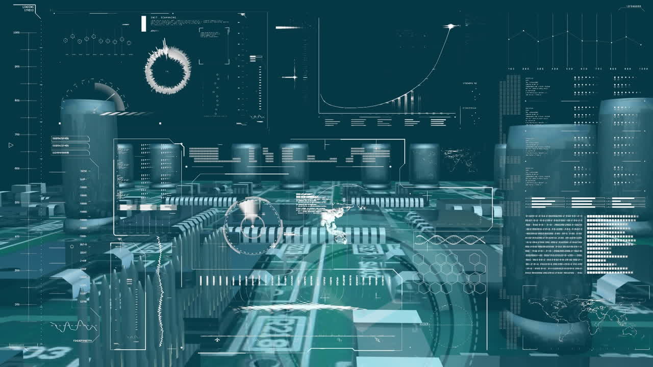 Animation of scope scanning and data processing over computer circuit board