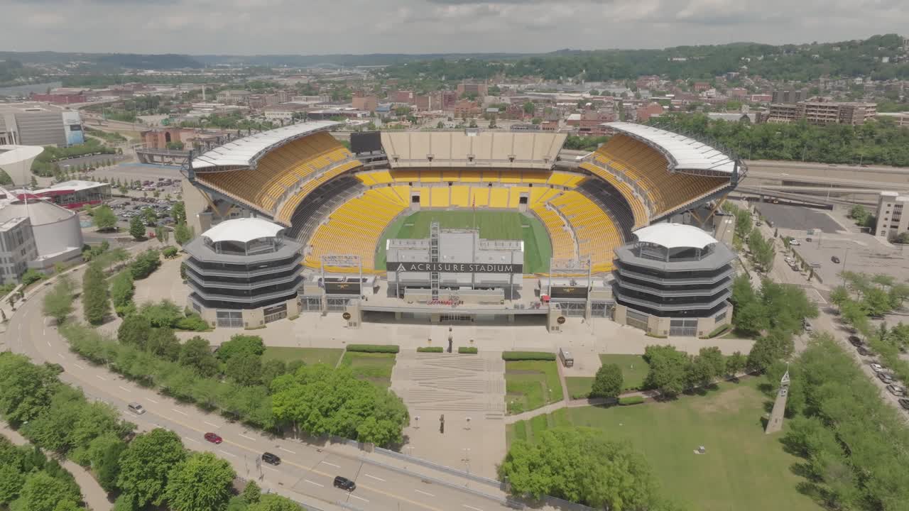 Aerial View of Acrisure Stadium in Pittsburgh