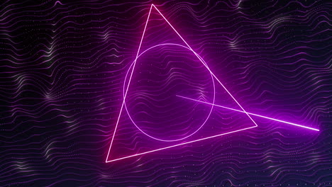 animación de formas y líneas púrpuras sobre fondo negro