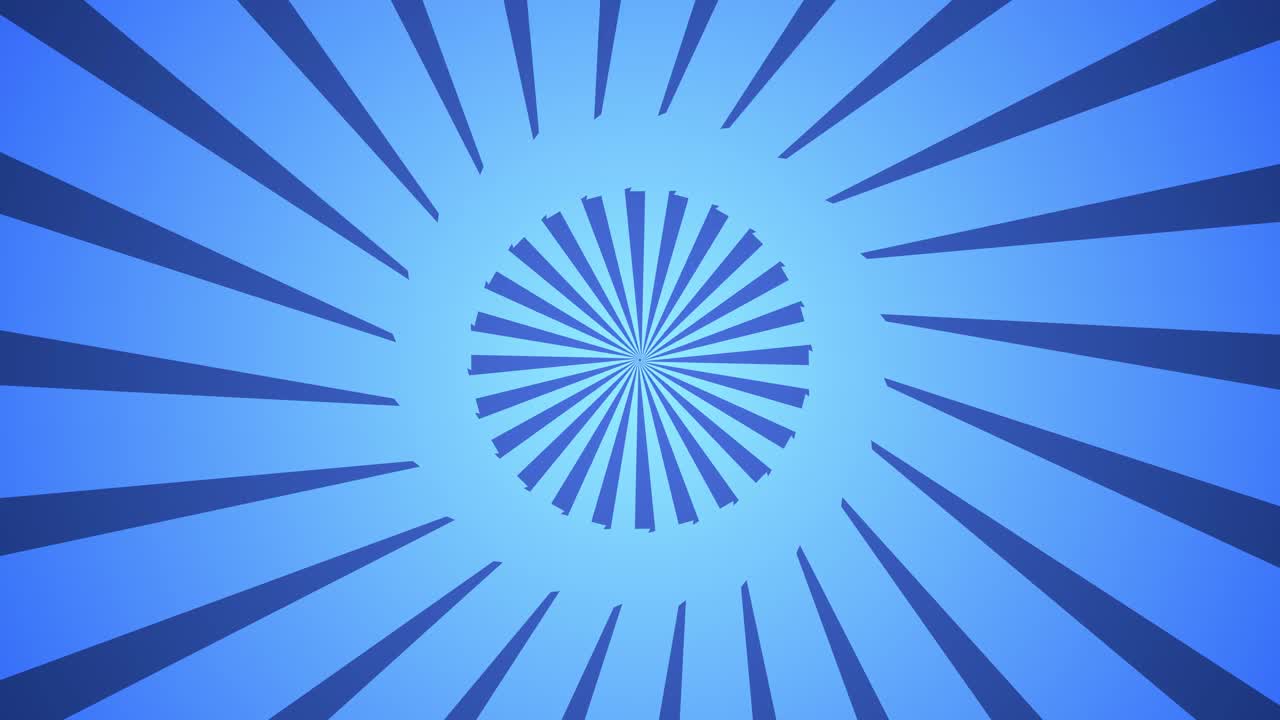 Loop di animazione con rotazione di linee radiali blu astratte