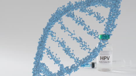 animation of dna strand over hpv vaccine