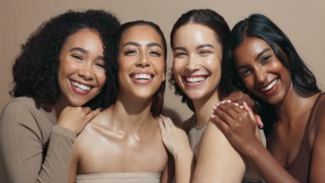 diverse group of beautiful women smiling