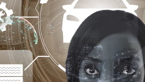 Animation-of-scope-scanning-and-data-processing-over-businesswoman