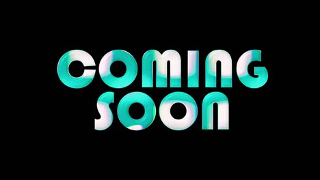 4k coming soon glitch text effect isolated title. the pop color word blue glitch coming soon loop light animation for promote advertising concept isolate using quicktime alpha channel prores 4444.