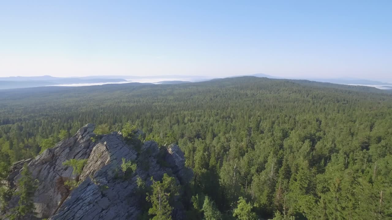 paisaje forestal de montaña vista aérea