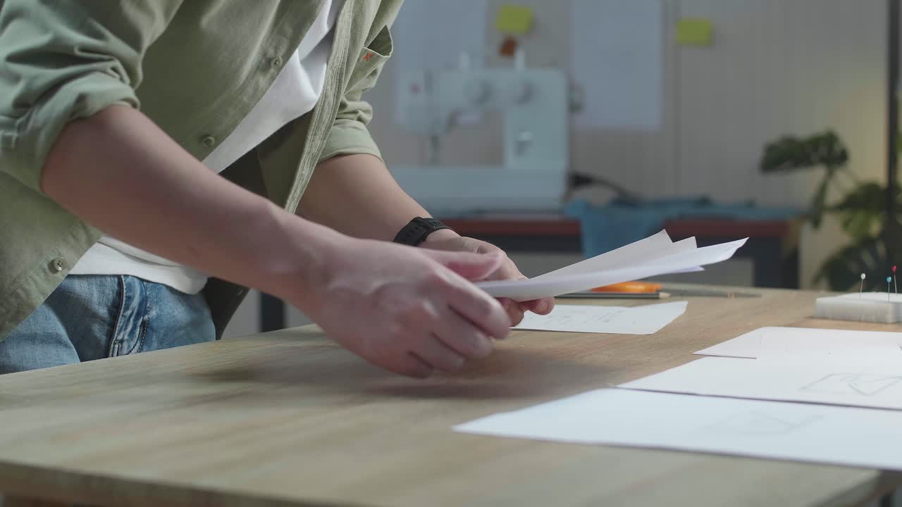 服裝設計師在工作中