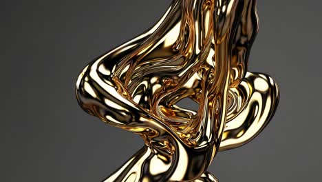 golden abstract liquid metal sculpture