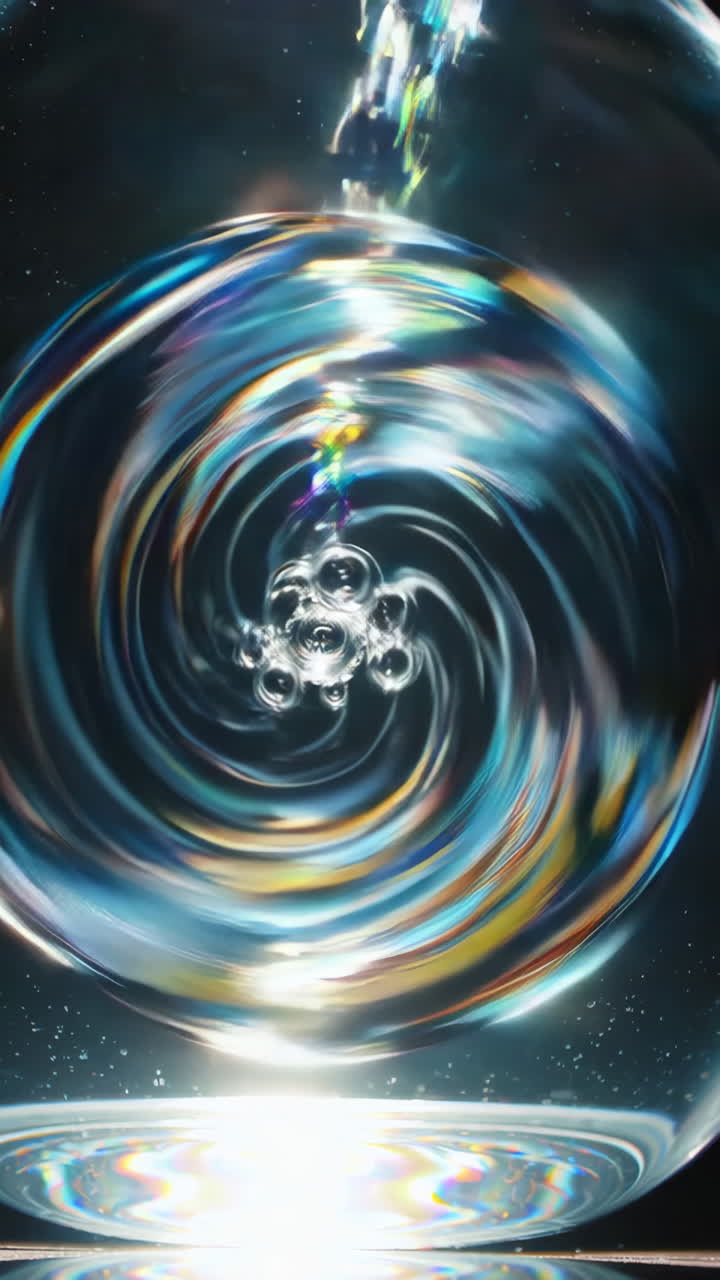 Abstract Water Spiral in Glass