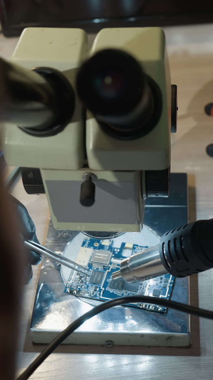 マルチメーターソルダリングアイロン精密スクリュードライバーなど様々な電子修理ツールが散らばっているテーブル