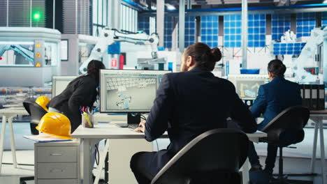 sustainable solar panels manufacturing plant technician working to reduce errors