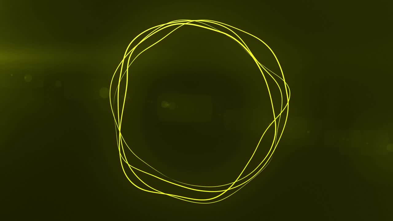 ultra hd 4k abstracto 3d render círculo de neón. verdes, amarillos círculos de neón abstracto futurista fondo de movimiento de alta tecnología. vídeo animación 3d. 3840x2160