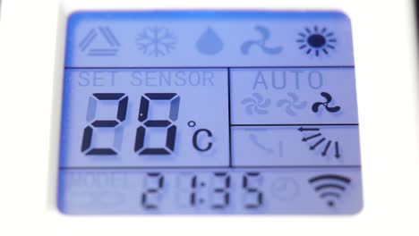 air conditioning remote control screen changing mode, fun and temperature