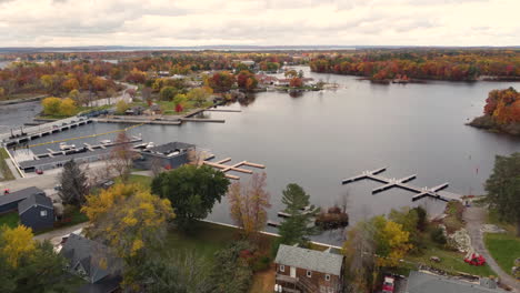 aerial | boats and docks in relaxing community vacation home