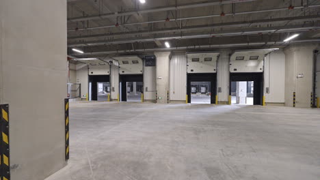 interior of warehouse and loading dock bays