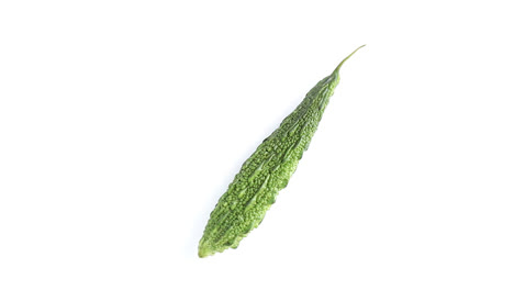 single-bitter-gourd-bitter-melon-vegetable-rotating-360-degrees-in-white-background-side-shot