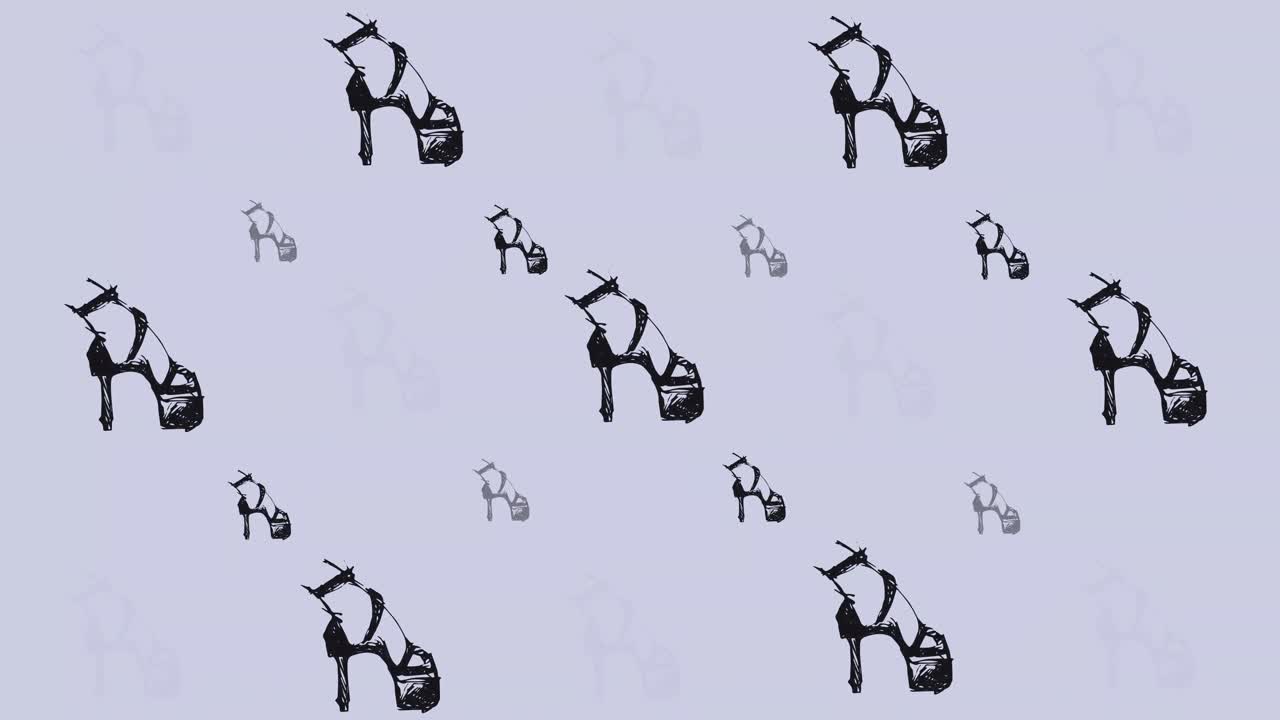 회색 배경 에 반복 된 하이 힐 의 애니메이션