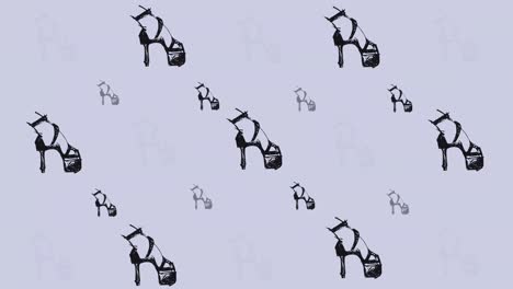 animación de tacones altos repetidos en un fondo gris