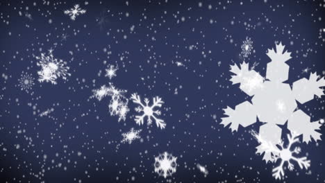 stars and snowflakes falling on blue background